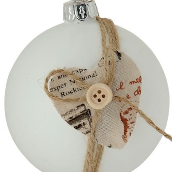 Καφέ Γυάλινη Χριστουγεννιάτικη Μπάλα 8cm,Σέτ/6