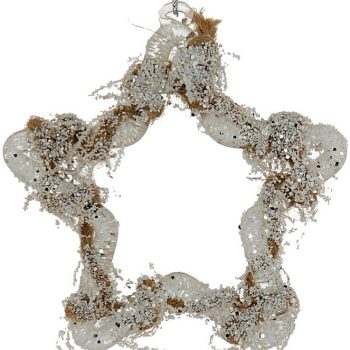 Γυάλινη Κρεμαστή Χριστουγεννιάτικη Μπάλα Αστέρι 10cm,Σέτ/4