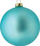 Μπλέ Γυάλινη Μάτ Χριστουγεννιάτικη Μπάλα 10cm,Σέτ/4