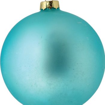 Μπλέ Γυάλινη Μάτ Χριστουγεννιάτικη Μπάλα 10cm,Σέτ/4