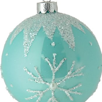 Μπλέ Γυάλινη Χριστουγεννιάτικη Μπάλα 10cm,Σέτ/4