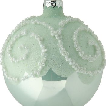 Πράσινη Γυάλινη Χριστουγεννιάτικη Μπάλα 8cm,Σέτ/6