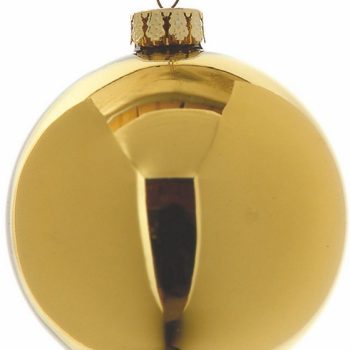Γυάλινη Χρυσή Γυαλιστερή - Μάτ Χριστουγεννιάτικη Μπάλα 10cm , Σέτ/4