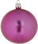 Μώβ Μάτ-Γυαλιστερή Γυάλινη Χριστουγεννιάτικη Μπάλα 8cm,Σέτ/6