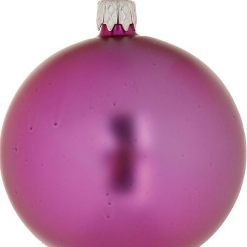 Μώβ Μάτ-Γυαλιστερή Γυάλινη Χριστουγεννιάτικη Μπάλα 10cm ,Σέτ/4