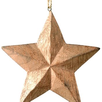 Ξύλινο Κρεμαστό Χριστουγεννιάτικο Αστέρι 2 x 14 x 14(h)cm