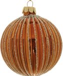 Χάλκινη Γυάλινη Χριστουγεννιάτικη Μπάλα 8cm , Σέτ/6 Τεμαχίων