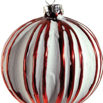 Κόκκινη Γυάλινη Χριστουγεννιάτικη Μπάλα 10cm,Σέτ/4