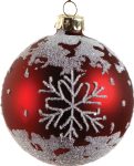 Κόκκινη Γυάλινη Χριστουγεννιάτικη Μπάλα 10cm,Σέτ/4