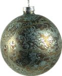 Πράσινη Γυάλινη Χριστουγεννιάτικη Μπάλα 8cm,Σέτ/6