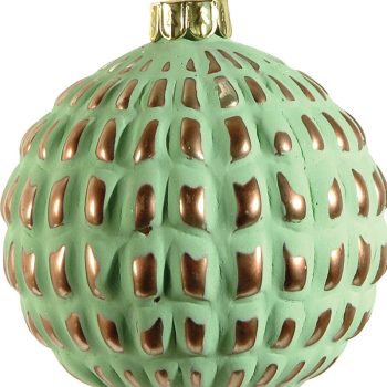Πράσινη Γυάλινη Χριστουγεννιάτικη Μπάλα 10cm,Σέτ/4