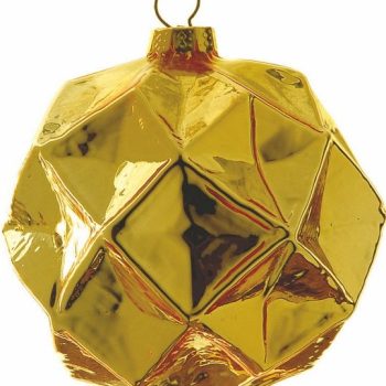 Γυάλινη Χρυσή Χριστουγεννιάτικη Μπάλα 8cm,Σέτ/6