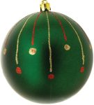 Πράσινη Πλαστική Χριστουγεννιάτικη Μπάλα 10cm,Σέτ/4