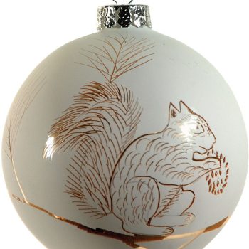 Καφέ Γυάλινη Χριστουγεννιάτικη Μπάλα 8cm,Σέτ/6