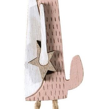 Ξύλινο Κρεμαστό Χριστουγεννιάτικο Στολίδι 5 x 9(h)cm