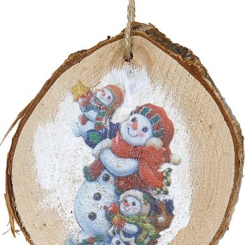 Ξύλινο Κρεμαστό Χριστουγεννιάτικο Στολίδι 9 x 11(h)cm