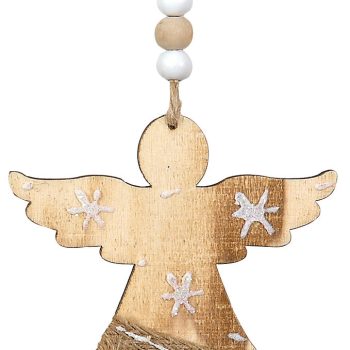 Ξύλινο Κρεμαστό Χριστουγεννιάτικο Στολίδι 9 x 11(h)cm