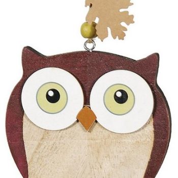 Ξύλινο Κρεμαστό Χριστουγεννιάτικο Στολίδι Κουκουβάγια 11cm