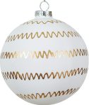 Γυάλινη Χρυσή Χριστουγεννιάτικη Μπάλα 10cm,Σέτ/4
