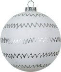 Ασημί Γυάλινη Χριστουγεννιάτικη Μπάλα 8cm,Σέτ/6