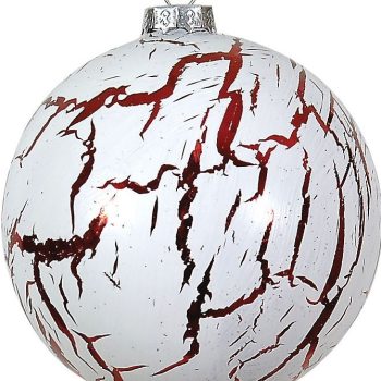 Κόκκινη Γυάλινη Χριστουγεννιάτικη Μπάλα 10cm,Σέτ/4