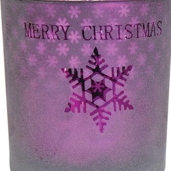 Γυάλινο Χριστουγεννιάτικο Κηροπήγιο 7 x 8(h)cm