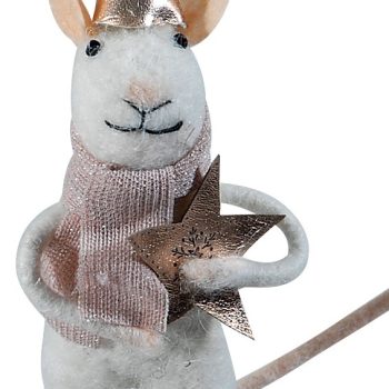 Λούτρινο Κρεμαστό Χριστουγεννιάτικο Στολίδι Ποντίκι 12cm