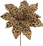 Καφέ Χριστουγεννιάτικο Διακοσμητικό Λουλούδι 29cm