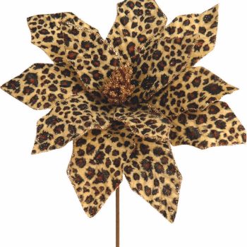 Καφέ Χριστουγεννιάτικο Διακοσμητικό Λουλούδι 29cm