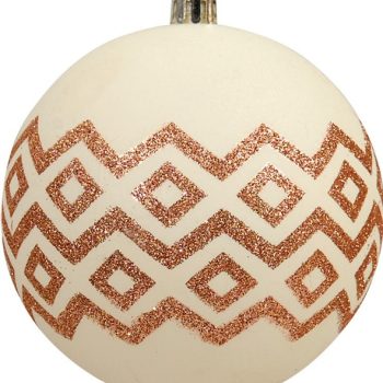 Χάλκινη Πλαστική Χριστουγεννιάτικη Μπάλα 8cm ,Σέτ/6