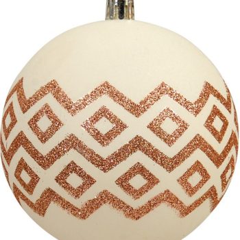 Χάλκινη Πλαστική Χριστουγεννιάτικη Μπάλα 10cm ,Σέτ/4