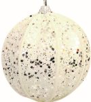 Λευκή Πλαστική Χριστουγεννιάτικη Μπάλα 8cm,Σέτ/3