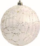 Λευκή Πλαστική Χριστουγεννιάτικη Μπάλα 8cm,Σέτ/3