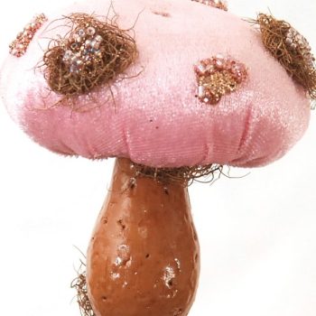 Ρόζ Χριστουγεννιάτικο Στολίδι Μανιτάρι 8 x 8cm