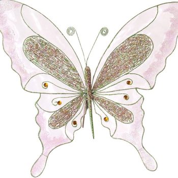 Ρόζ Κρεμαστά Χριστουγεννιάτικα Φτερά 45 x 50(h)cm