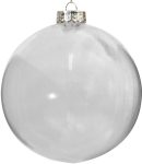 Διάφανη Πλαστική Χριστουγεννιάτικη Μπάλα 10cm,Σέτ/2