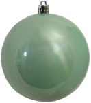 Πράσινη Γυαλιστερή Πλαστική Χριστουγεννιάτικη Μπάλα 8cm ,Σέτ/6