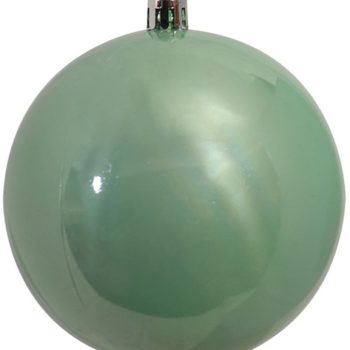 Πράσινη Γυαλιστερή Πλαστική Χριστουγεννιάτικη Μπάλα 8cm ,Σέτ/6