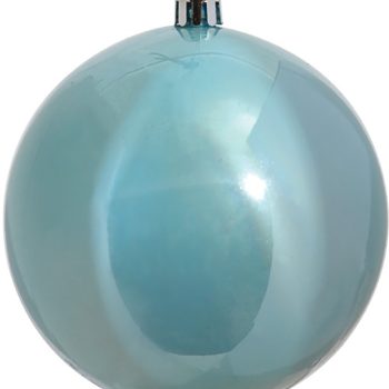 Μπλέ Πλαστική Γυαλιστερή Χριστουγεννιάτικη Μπάλα 10cm,Σέτ/4