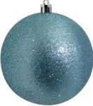 Μπλέ Πλαστική Χριστουγεννιάτικη Μπάλα Με Γκλίτερ 10cm ,Σέτ/4