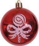 Κόκκινη Πλαστική Γυαλιστερή + Μάτ Χριστουγεννιάτικη Μπάλα 7cm,Σέτ/6 - 2 Χρώματα
