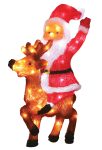 60Led 3D Ακρυλικός Φωτιζόμενος Άγιος Βασίλης Με Ελάφι Με Μετασχηματιστή ip44 ,40 x 61(h)cm