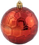 Χάλκινη Πλαστική Γυαλιστερή Χριστουγεννιάτικη Μπάλα 10cm,Σέτ/4