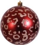 Χάλκινη Πλαστική Γυαλιστερή Χριστουγεννιάτικη Μπάλα 10cm,Σέτ/4