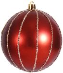 Χάλκινη Πλαστική Γυαλιστερή Χριστουγεννιάτικη Μπάλα 10cm,Σέτ/4