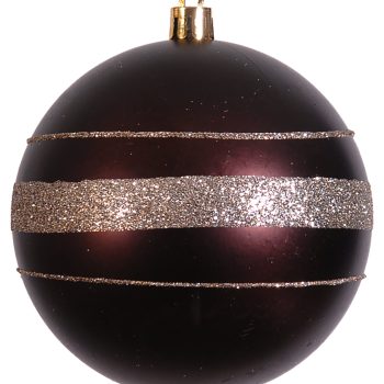 Μώβ Πλαστική Γυαλιστερή Χριστουγεννιάτικη Μπάλα 8cm,/Σετ 6