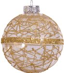 Χρυσή Γυαλιστερή Πλαστική Χριστουγεννιάτικη Μπάλα 10cm,Σέτ/4