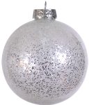 Ασημί Πλαστική Χριστουγεννιάτικη Μπάλα 8cm ,Σέτ/6