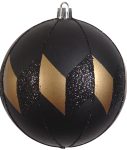 Μάυρη Πλαστική Χριστουγεννιάτικη Μπάλα 10cm ,Σέτ/4