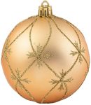 Χρυσή Γυαλιστερή Πλαστική Χριστουγεννιάτικη Μπάλα 10cm,Σέτ/4